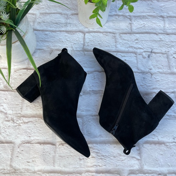 - AGL Notch bootie black Suede leather Ankle boots 36.5 Us 6.5 women,New - Picture 11 of 13
